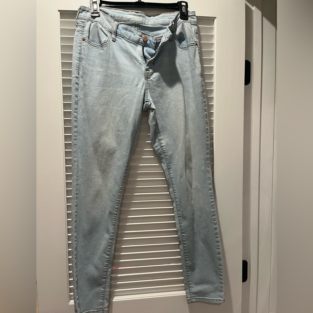 Old Navy Mid Rise Light Blue Skinny Jeans